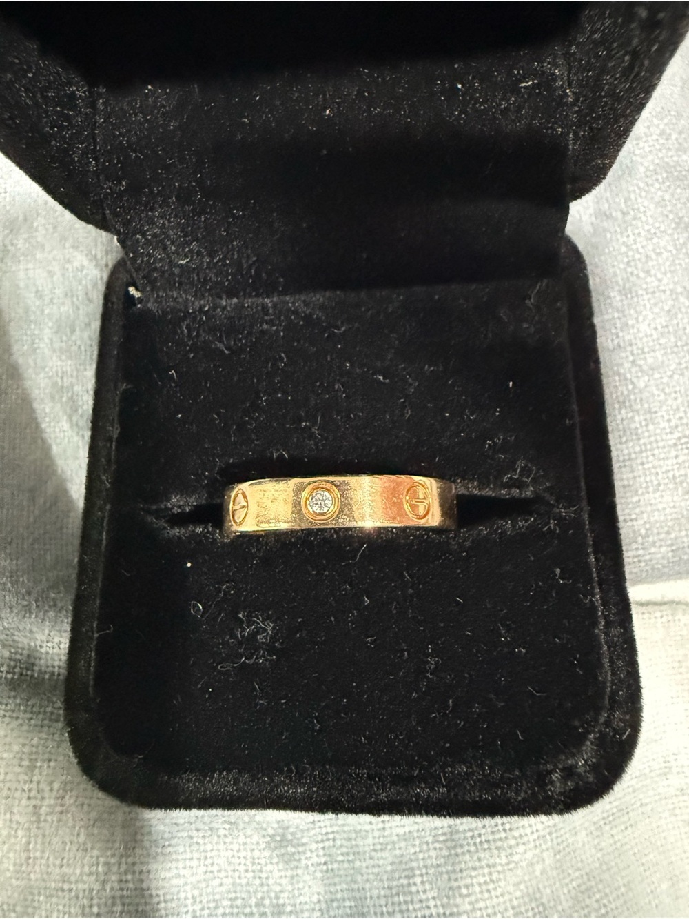 CARTIER LOVE RING, SMALL MODEL, 1 DIAMOND SIZE 57 (8)